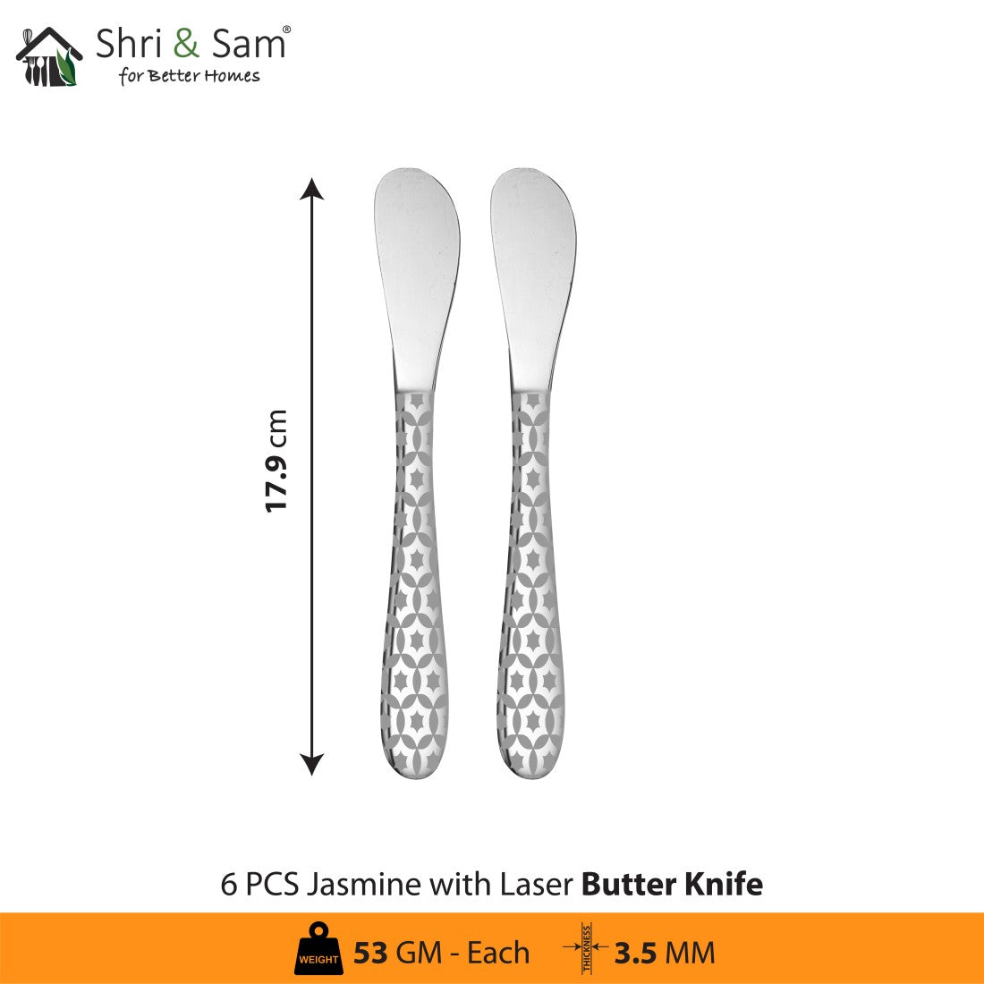 Stainless Steel Cutlery with Laser 3 Jasmine