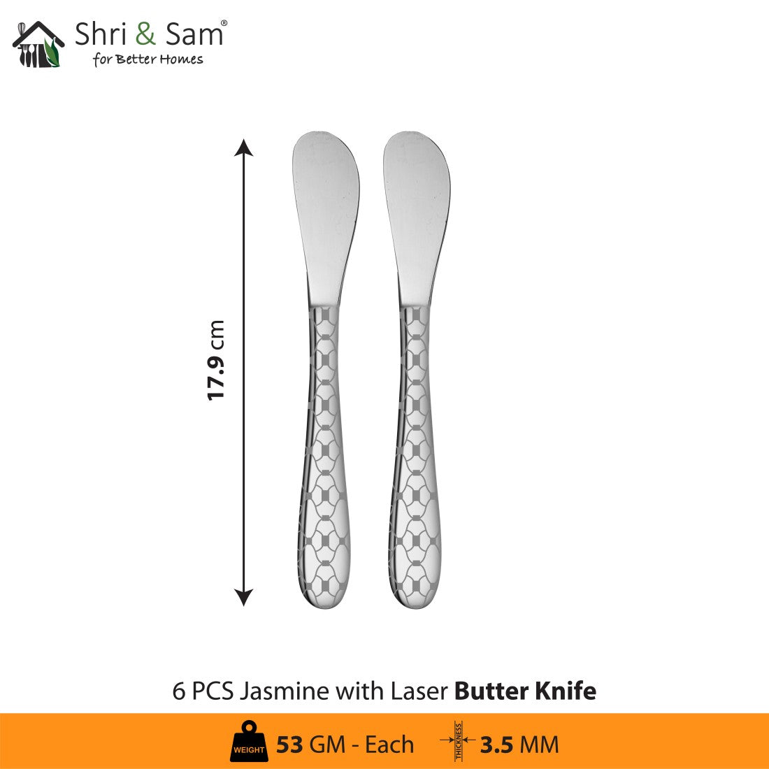 Stainless Steel Cutlery with Laser 4 Jasmine