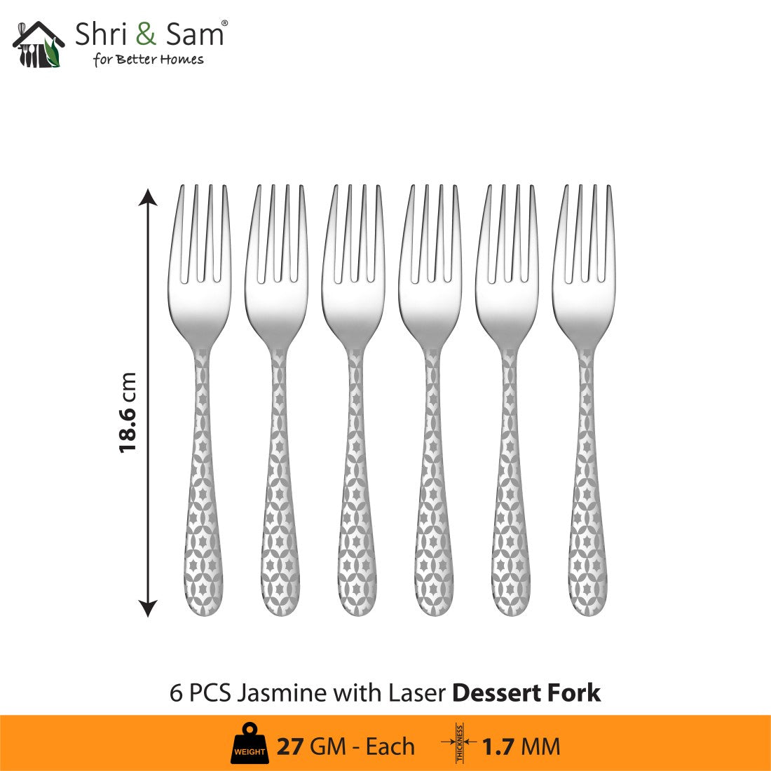 Stainless Steel Cutlery with Laser 3 Jasmine