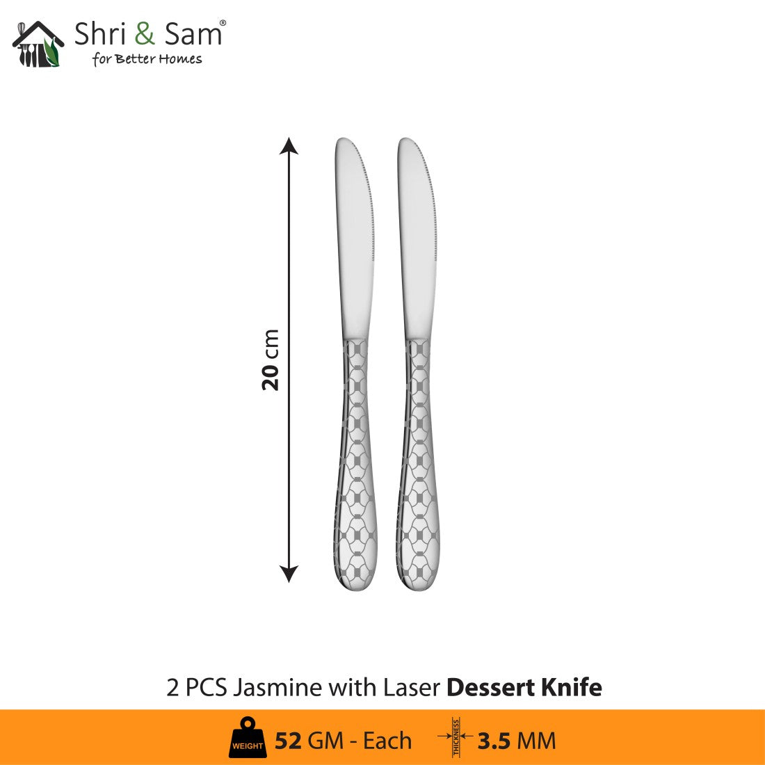 Stainless Steel Cutlery with Laser 4 Jasmine