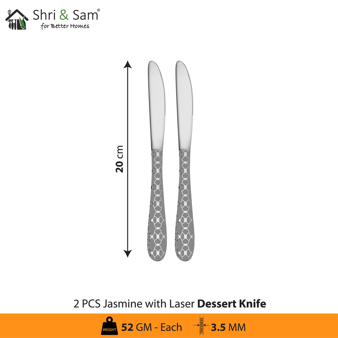 Stainless Steel Cutlery with Laser 5 Jasmine