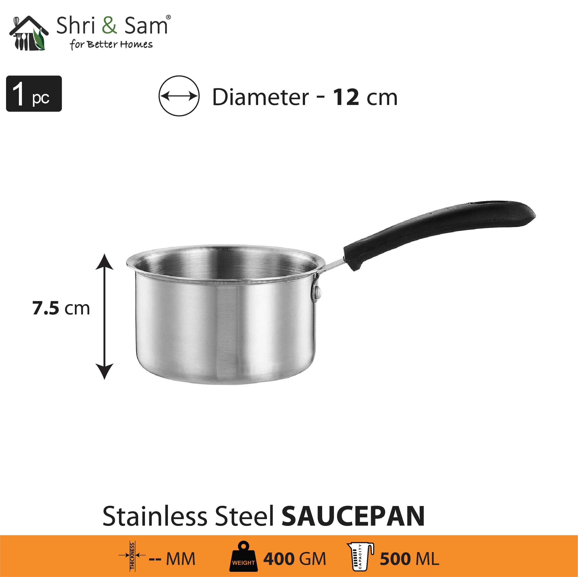 Stainless Steel Sauce Pan, 12 CM