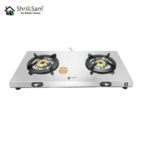 Ultra Slim Stainless Steel 2B Sleek Cooktop with 2 Burner Manual Ignition