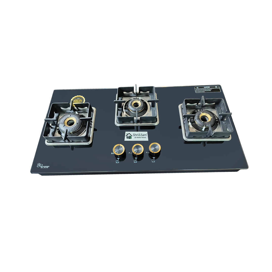 Toughened Glass 3 Burner HOB Top with Auto Ignition