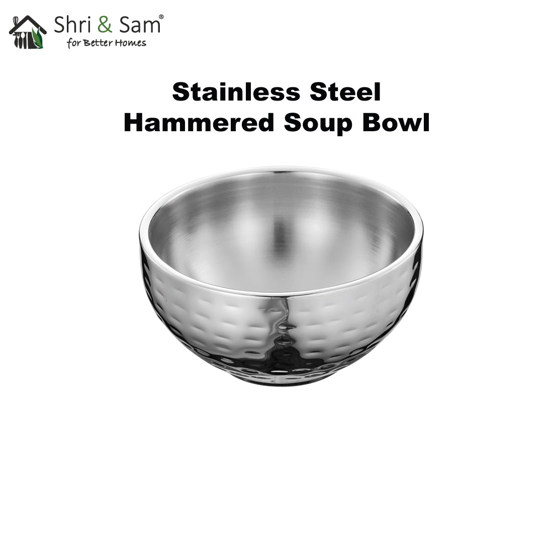 Stainless Steel Hammered Soup Bowl