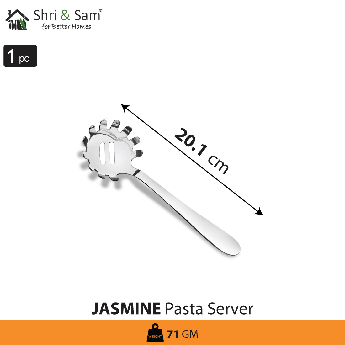 Stainless Steel Pasta Server Jasmine