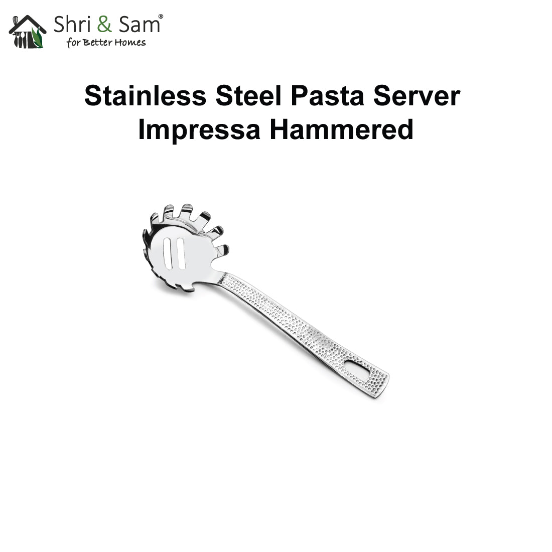 Stainless Steel Pasta Server Impressa Hammered