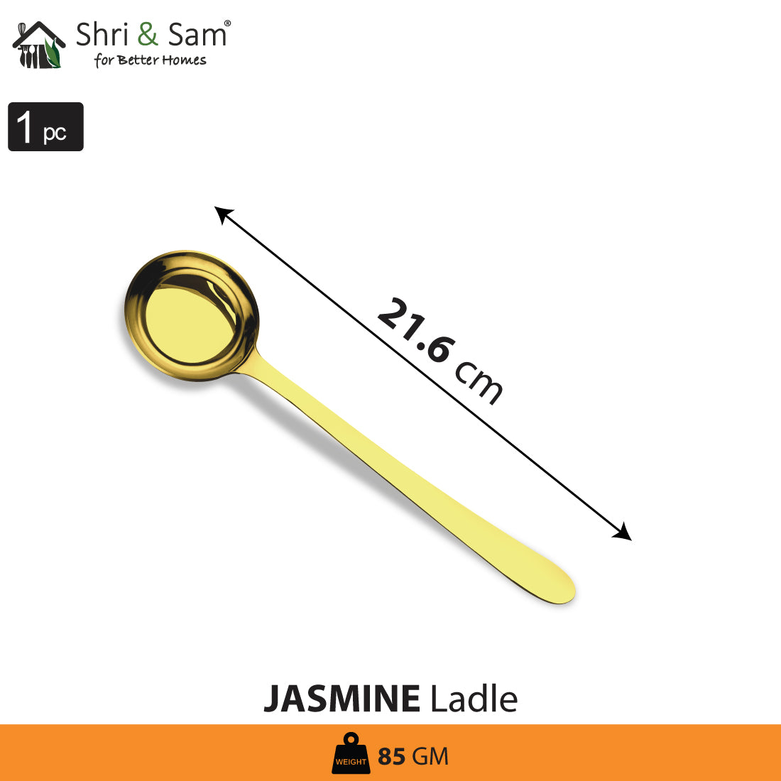 Stainless Steel Ladle with Gold PVD Coating Jasmine