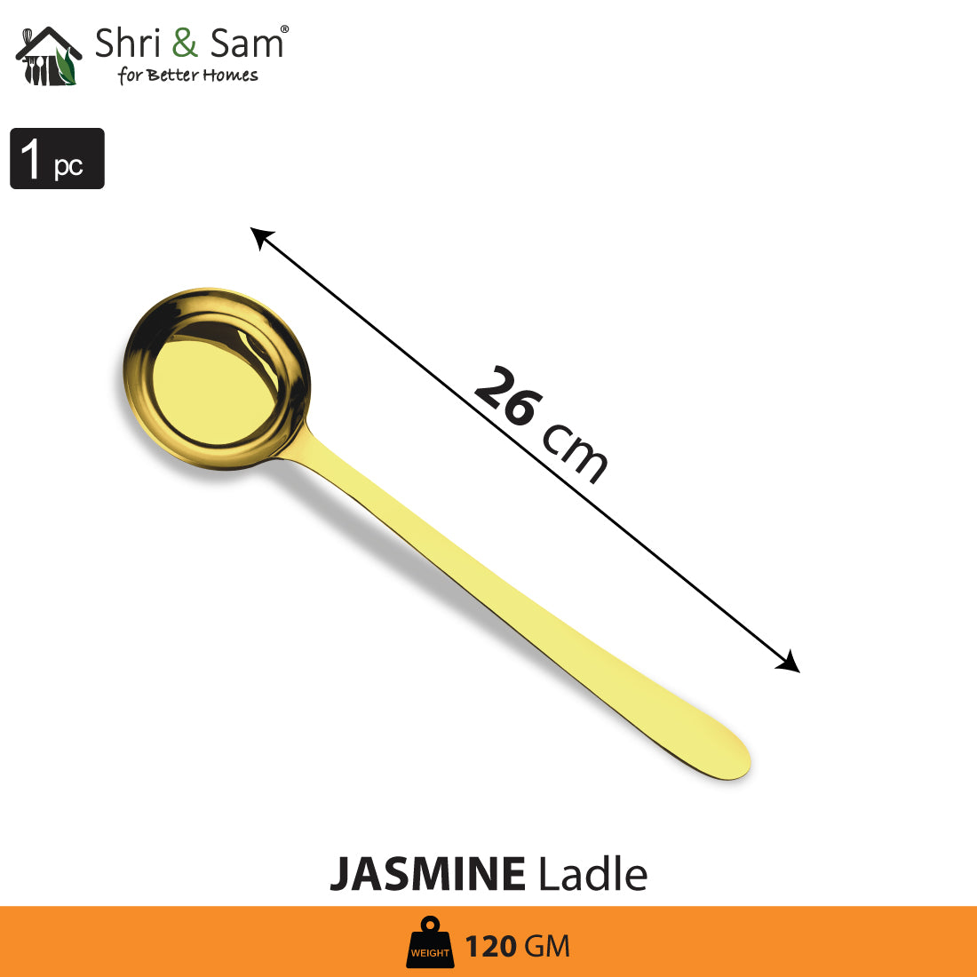 Stainless Steel Ladle with Gold PVD Coating Jasmine