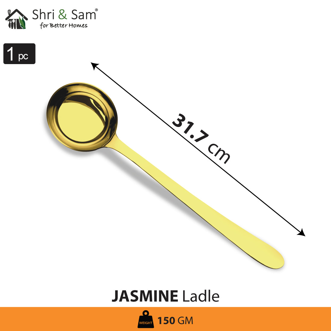 Stainless Steel Ladle with Gold PVD Coating Jasmine