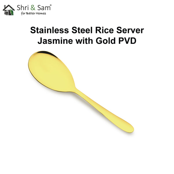 Stainless Steel Rice Server with Gold PVD Coating Jasmine