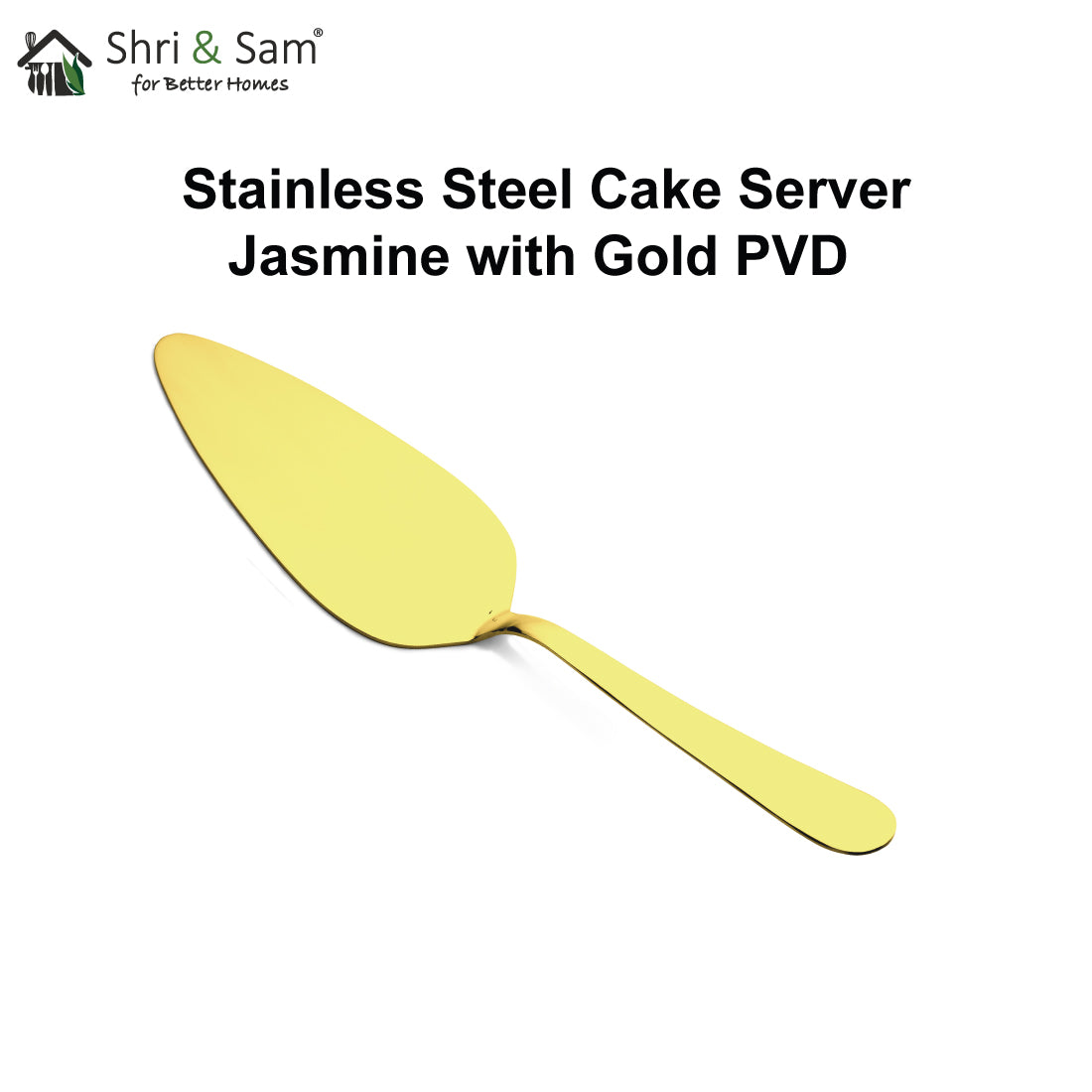 Stainless Steel Cake Server with Gold PVD Coating Jasmine