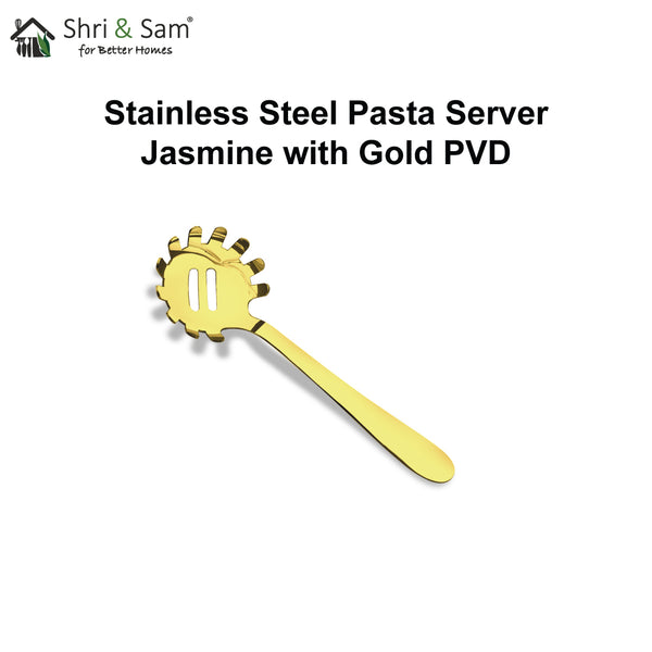 Stainless Steel Pasta Server with Gold PVD Coating Jasmine