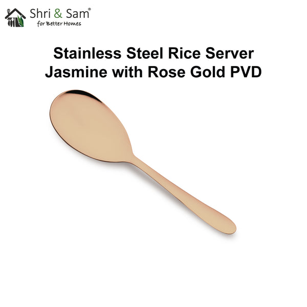 Stainless Steel Rice Server with Rose Gold PVD Coating Jasmine