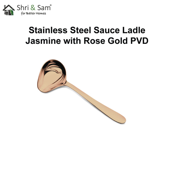 Stainless Steel Sauce Ladle with Rose Gold PVD Coating Jasmine