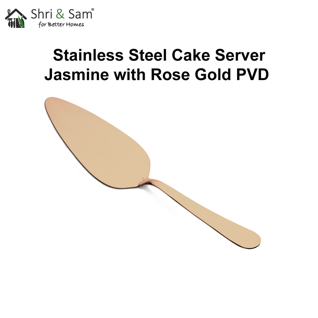 Stainless Steel Cake Server with Rose Gold PVD Coating Jasmine