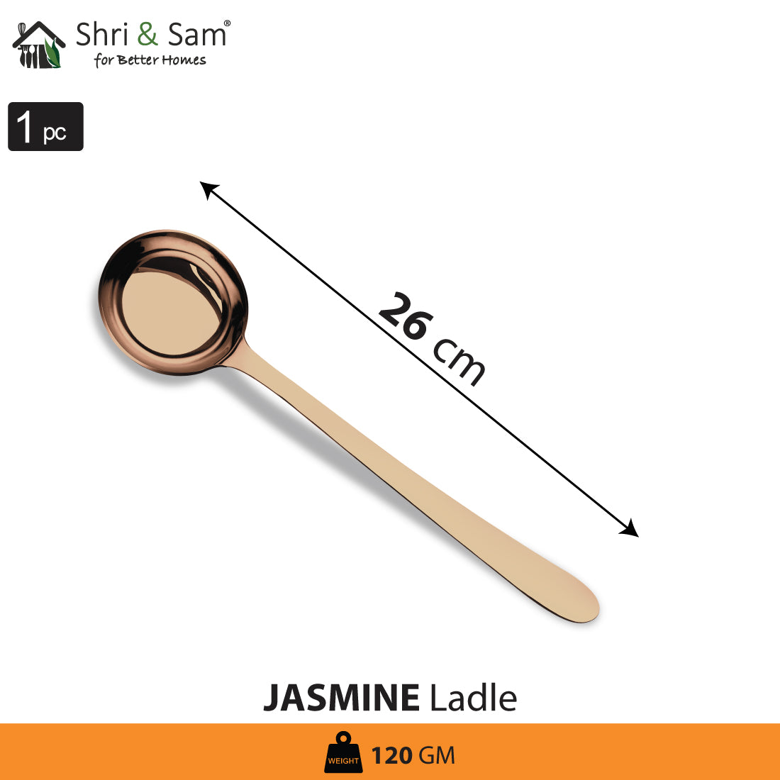 Stainless Steel Ladle with Rose Gold PVD Coating Jasmine