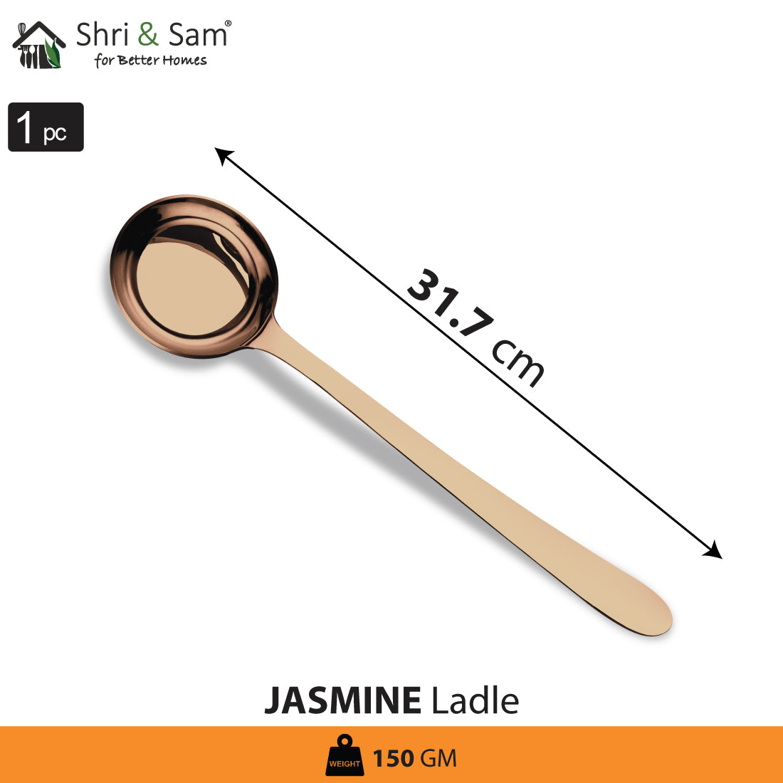 Stainless Steel Ladle with Rose Gold PVD Coating Jasmine