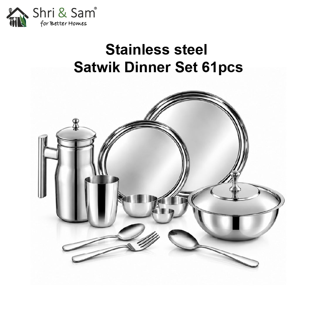 Stainless Steel 61 PCS Dinner Set (6 People) Satwik