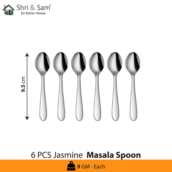 Stainless Steel 6 PCS Masala Spoon Jasmine