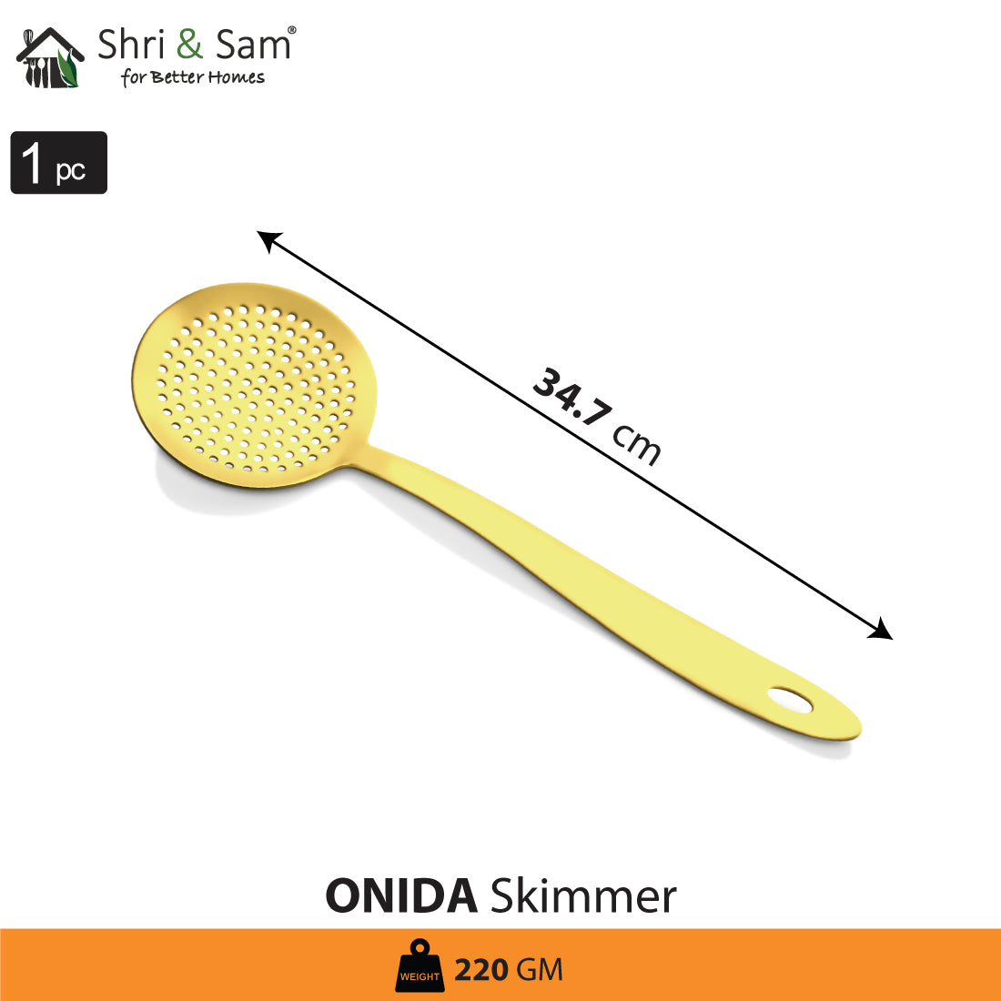 Stainless Steel Skimmer with Gold PVD Coating Onida