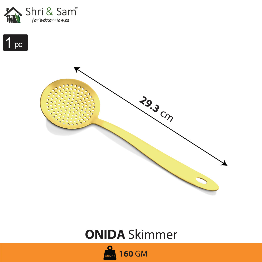 Stainless Steel Skimmer with Gold PVD Coating Onida