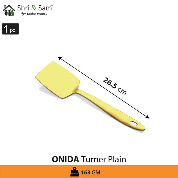 Stainless Steel Turner Plain with Gold PVD Coating Onida