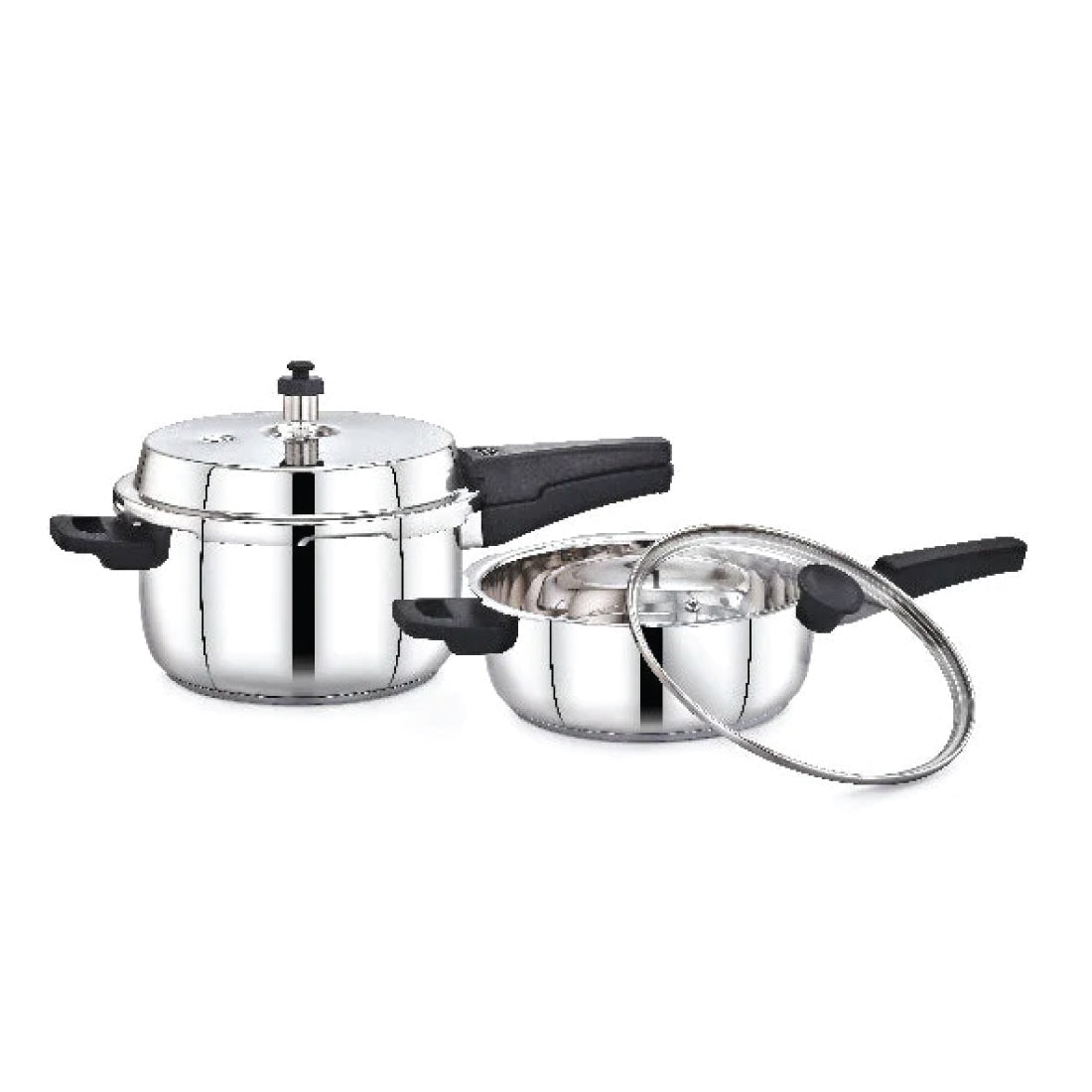 Praylady Stainless Steel 3.5 LTR. and 5 LTR. Pressure Cooker Combo