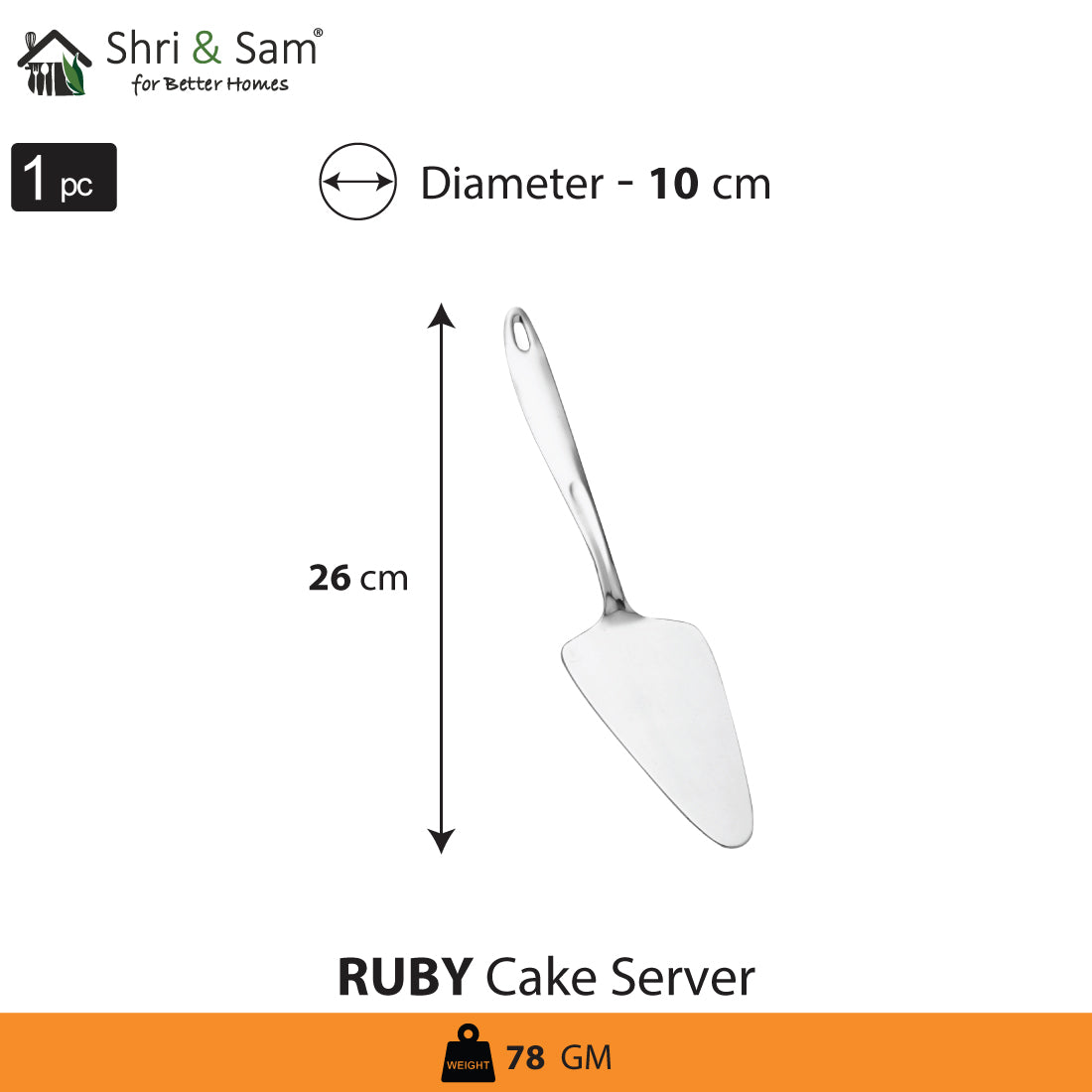 Stainless Steel Cake Server - Ruby