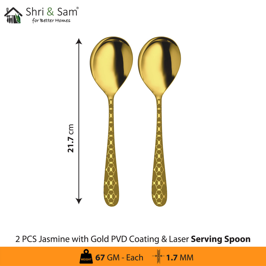 Stainless Steel Cutlery with Gold PVD Coating & Laser 5 Jasmine