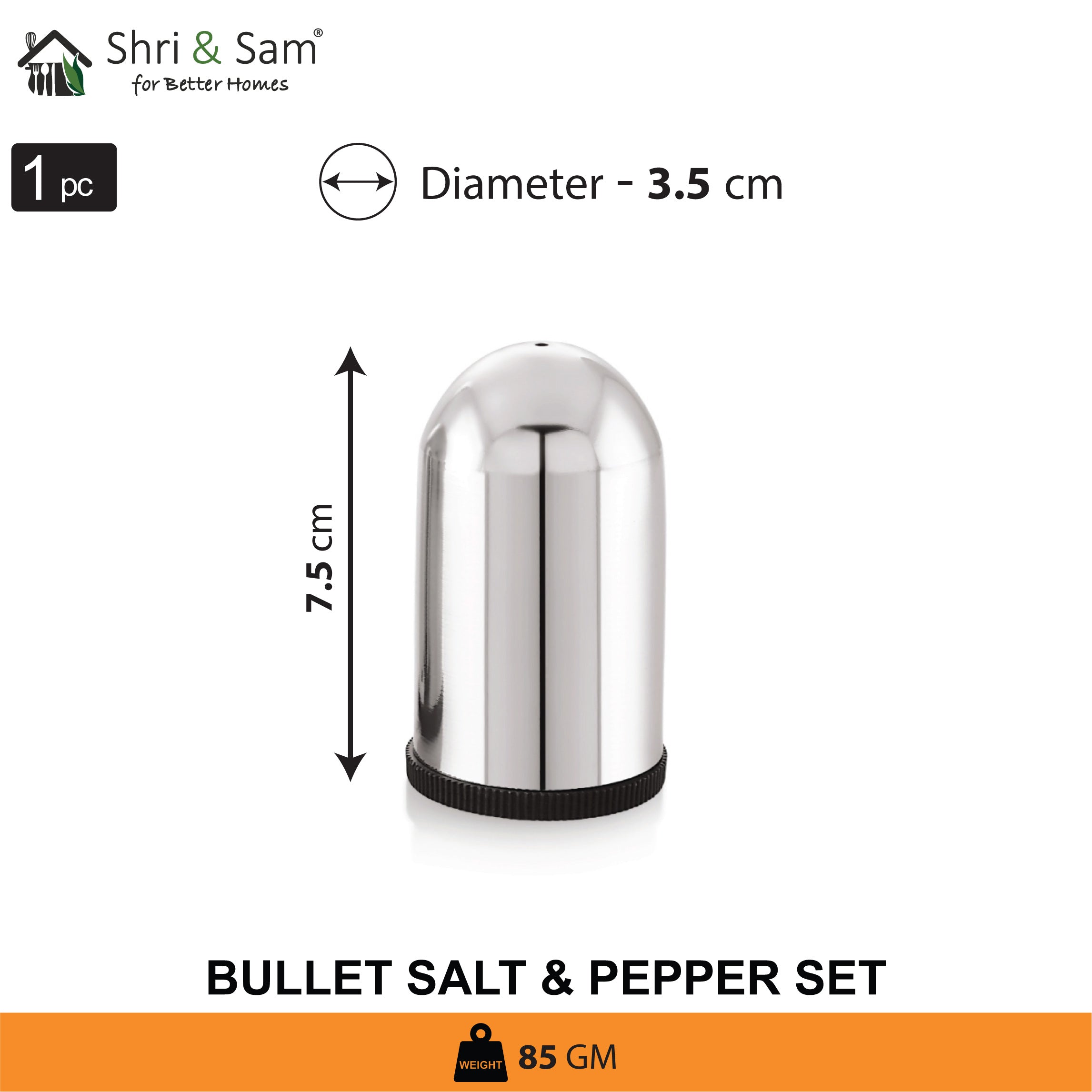 Stainless Steel Bullet Salt & Pepper
