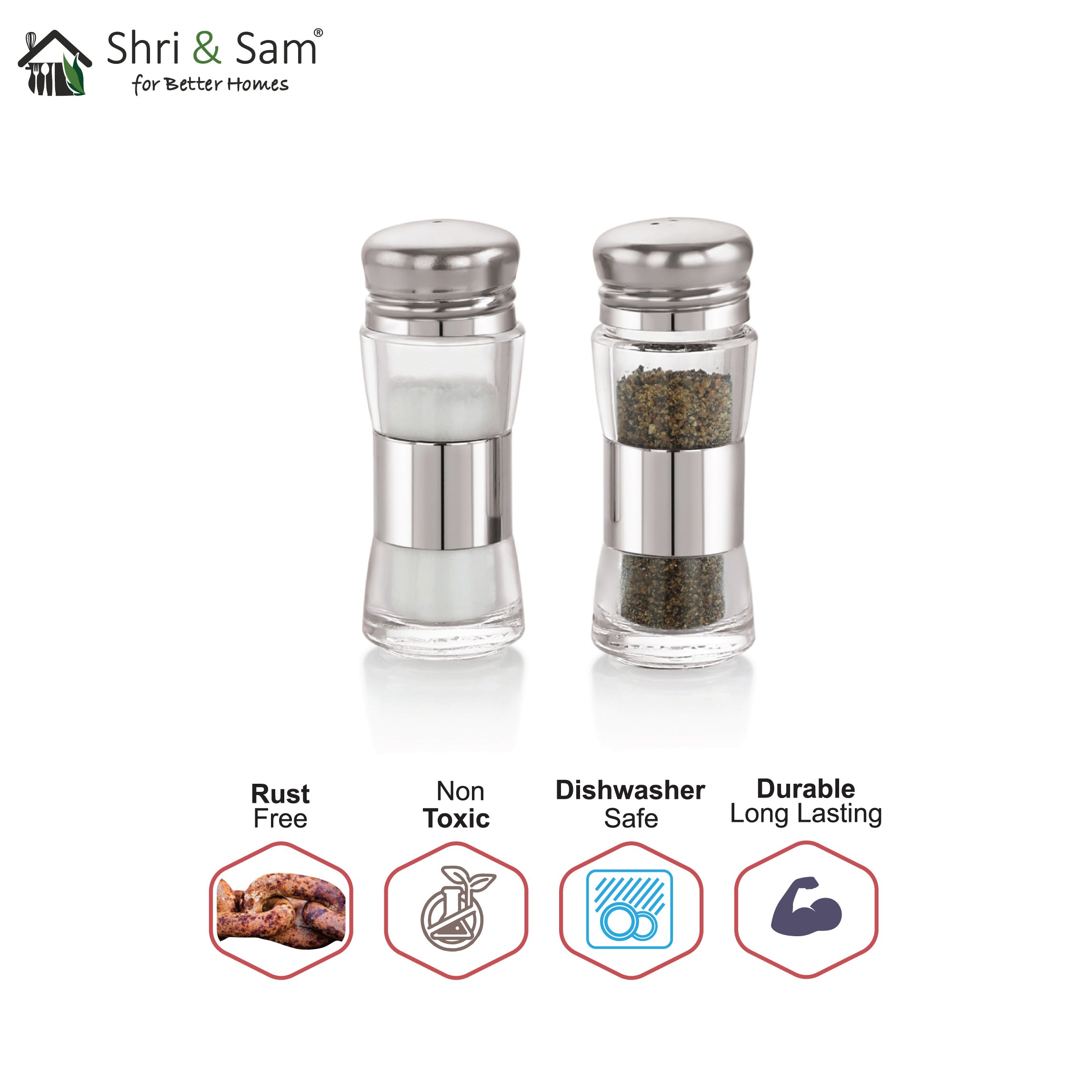 Stainless Steel Dola Salt & Pepper