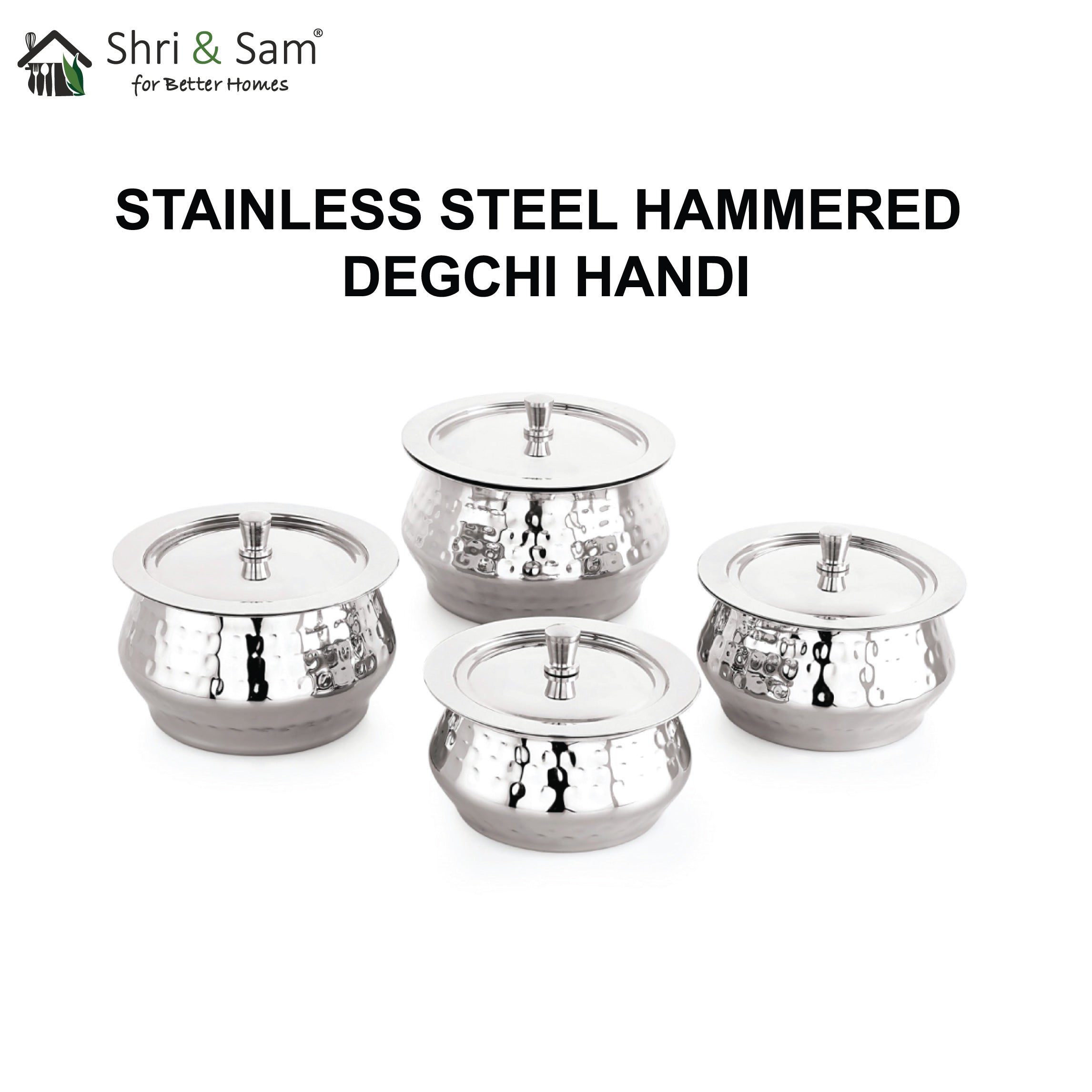 Stainless Steel Hammered Degchi Handi