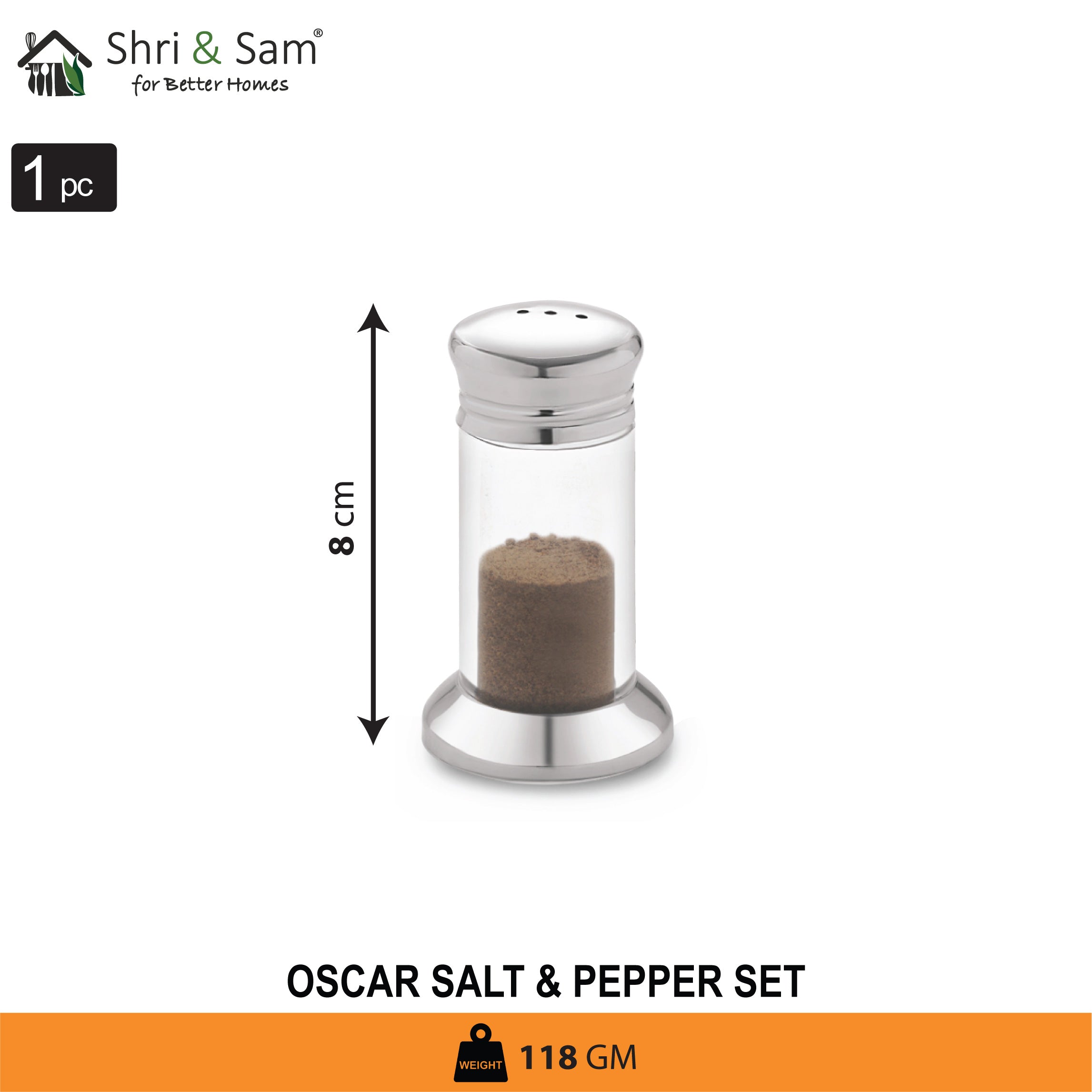 Stainless Steel Oscar Salt & Pepper