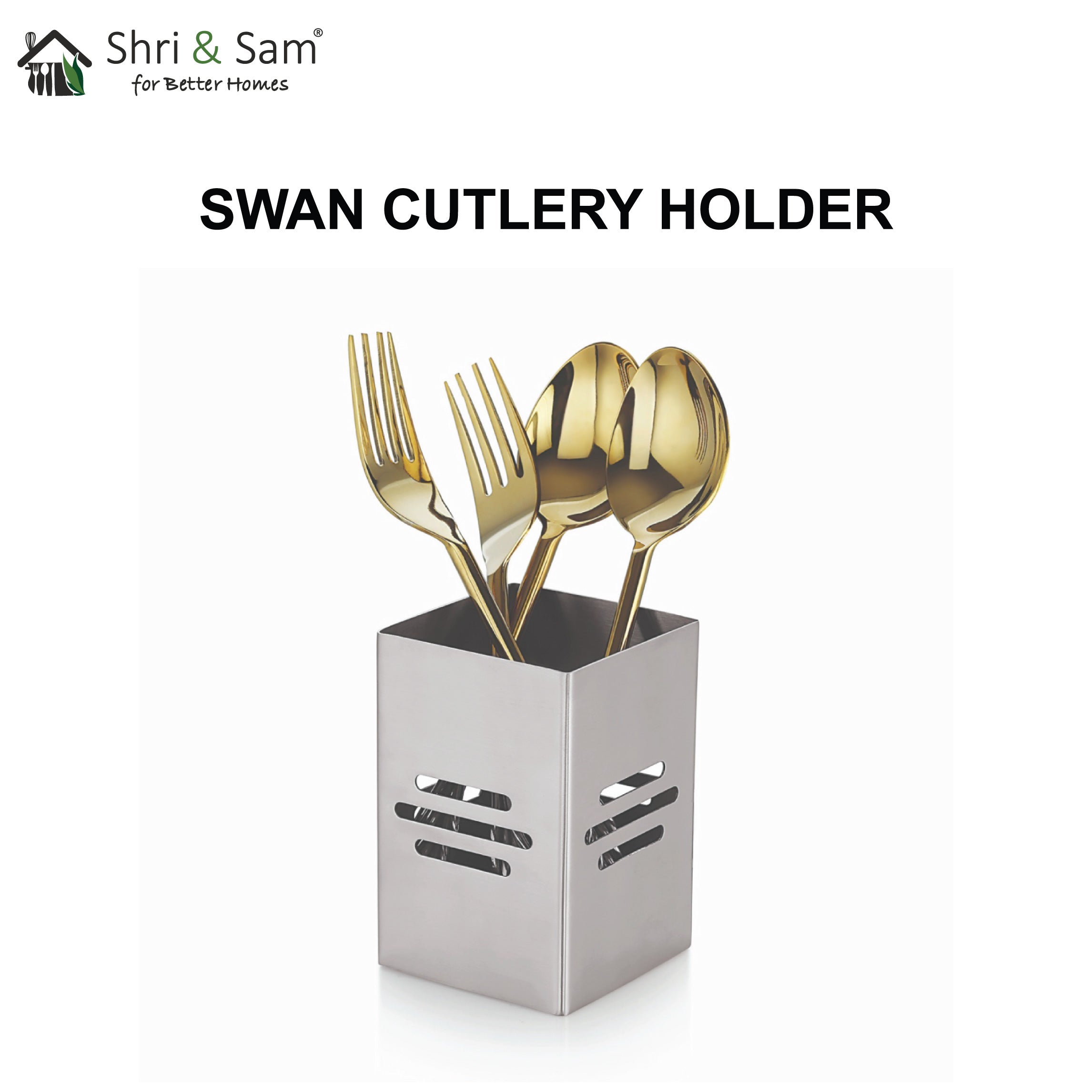 Stainless Steel Swan Cutlery Holder