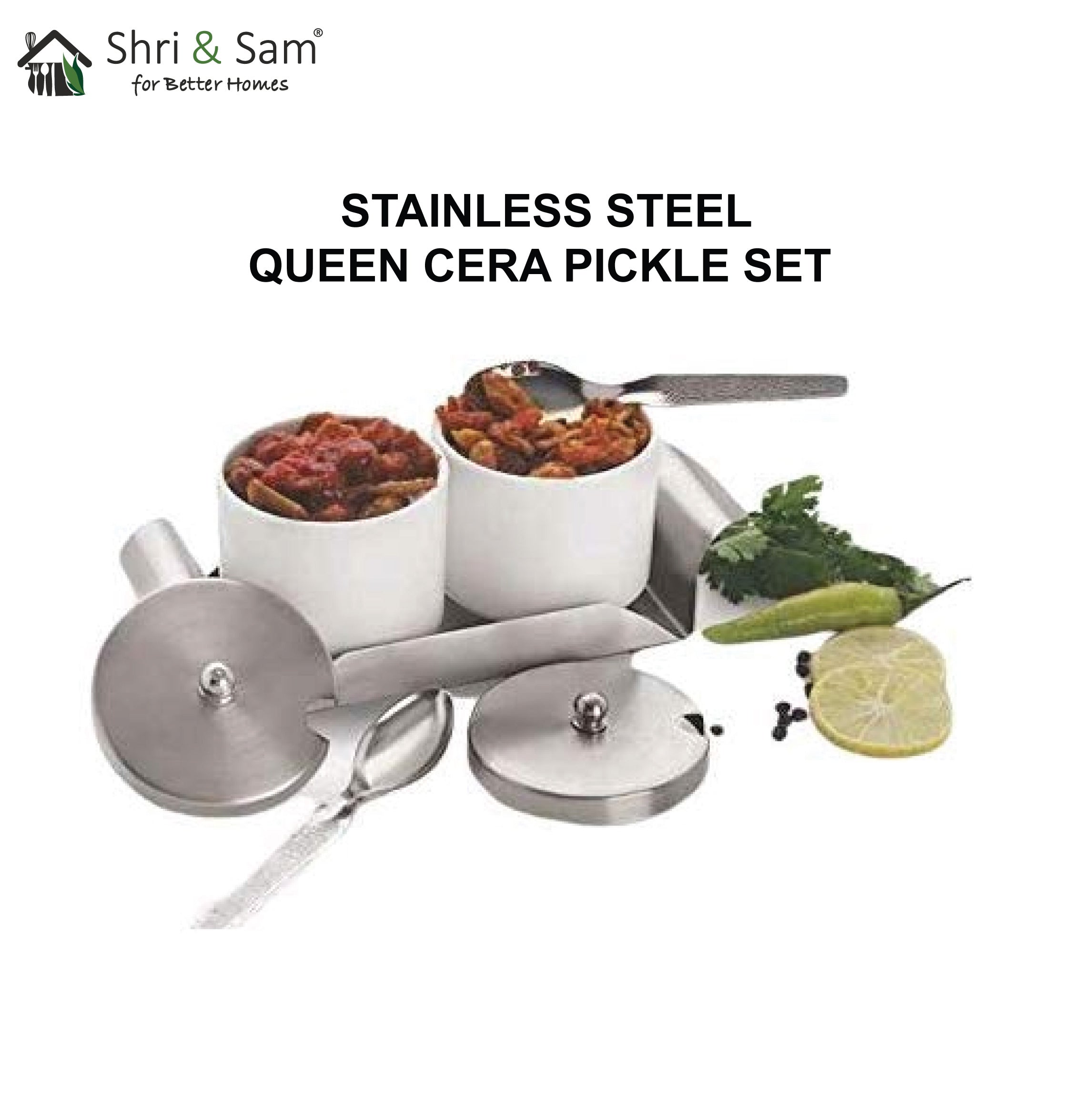 Stainless Steel 2 PCS Queen Cera Pickle Set