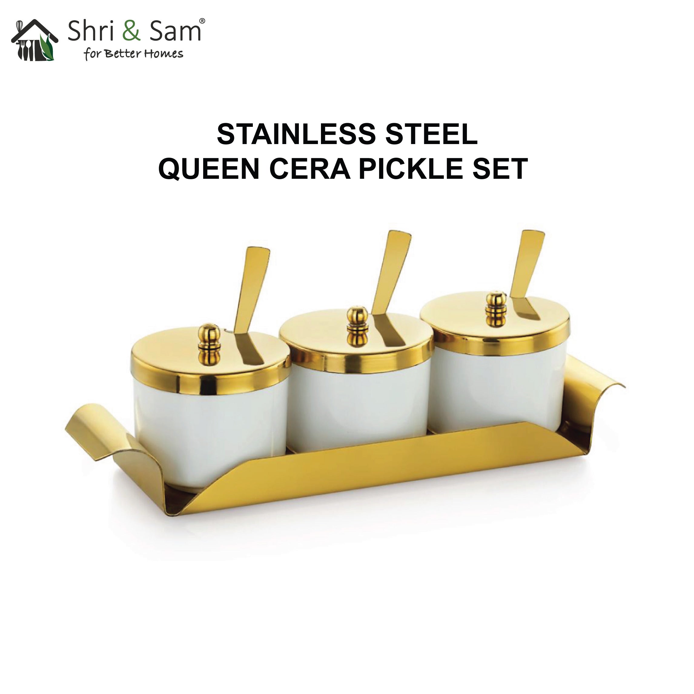 Stainless Steel 3 PCS Queen Cera Pickle Set