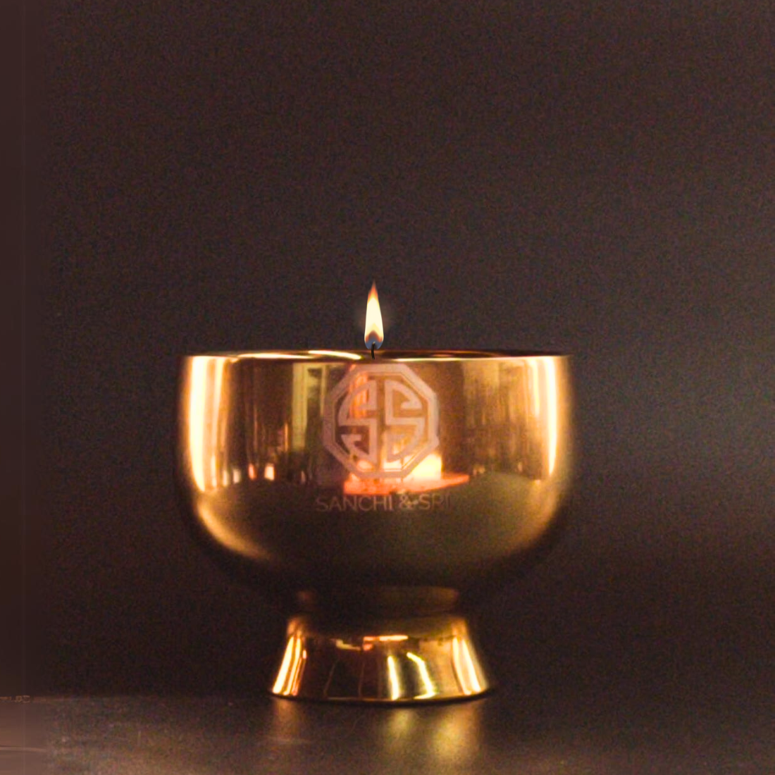 Gold Stainless Steel Double Wick Ice cream cup Shape Candle