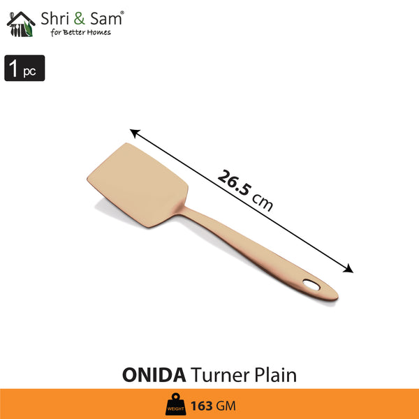 Stainless Steel Turner Plain with Rose Gold PVD Coating Onida