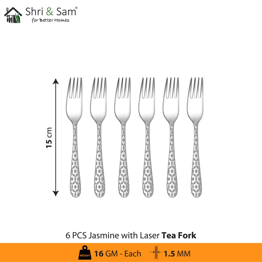 Stainless Steel Cutlery with Laser 3 Jasmine