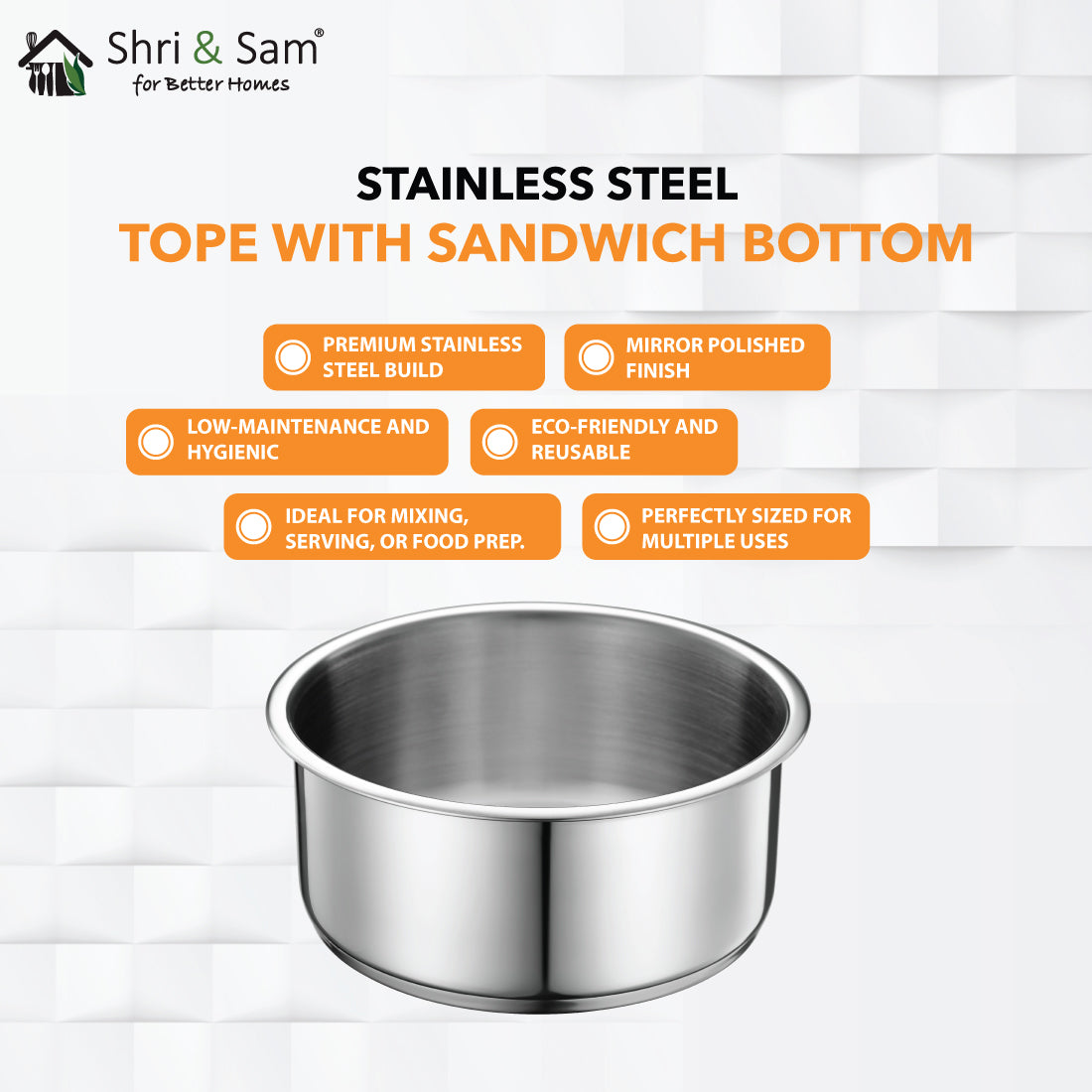 Stainless Steel Patila with Sandwich Bottom