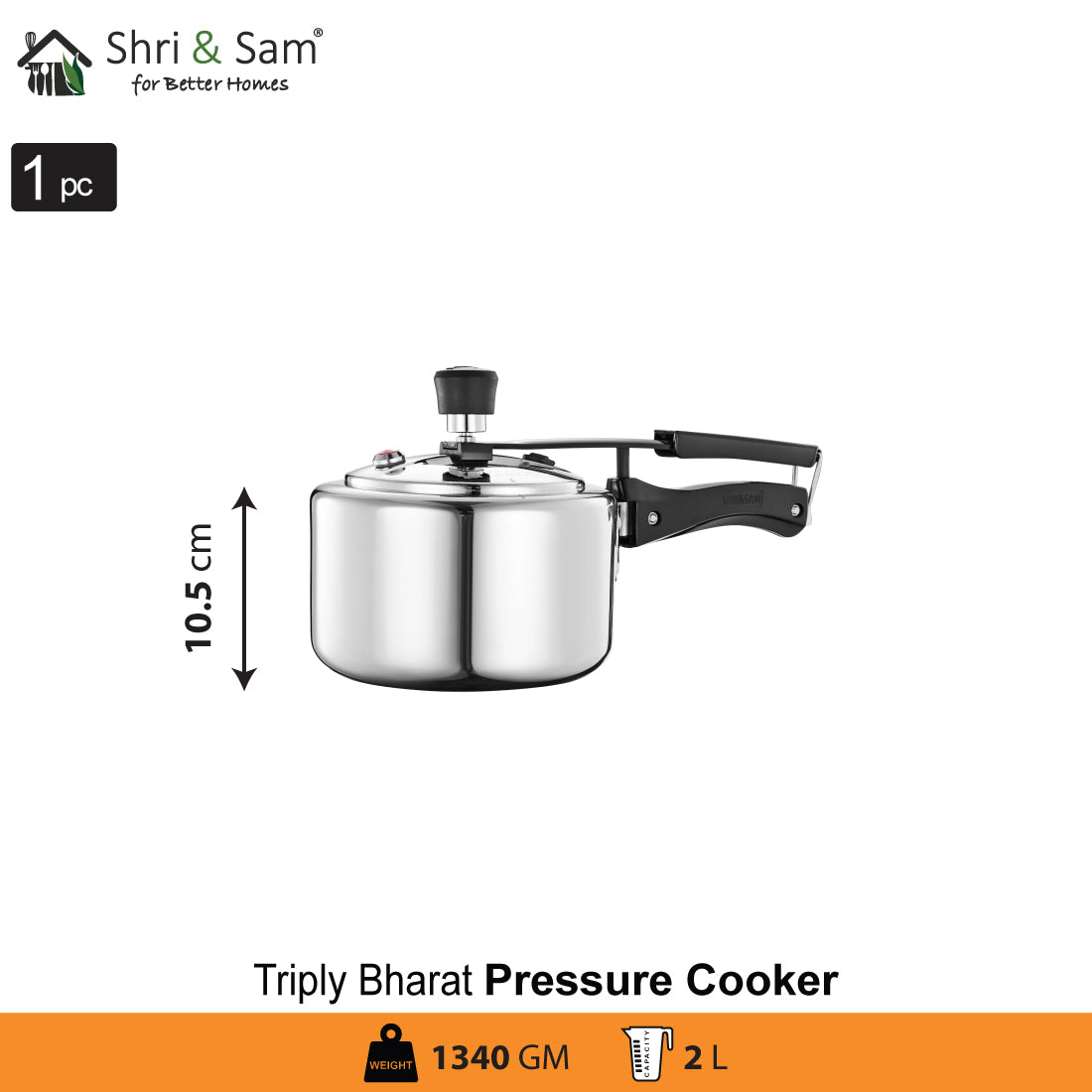 Stainless Steel Triply Bharat Pressure Cooker