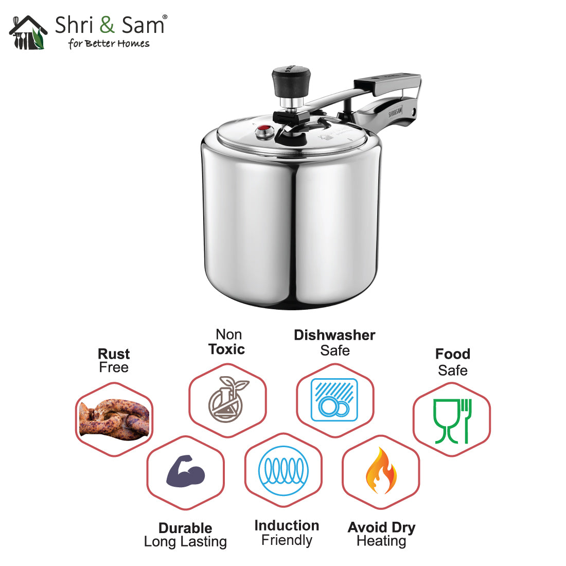 Stainless Steel Triply Bharat Pressure Cooker