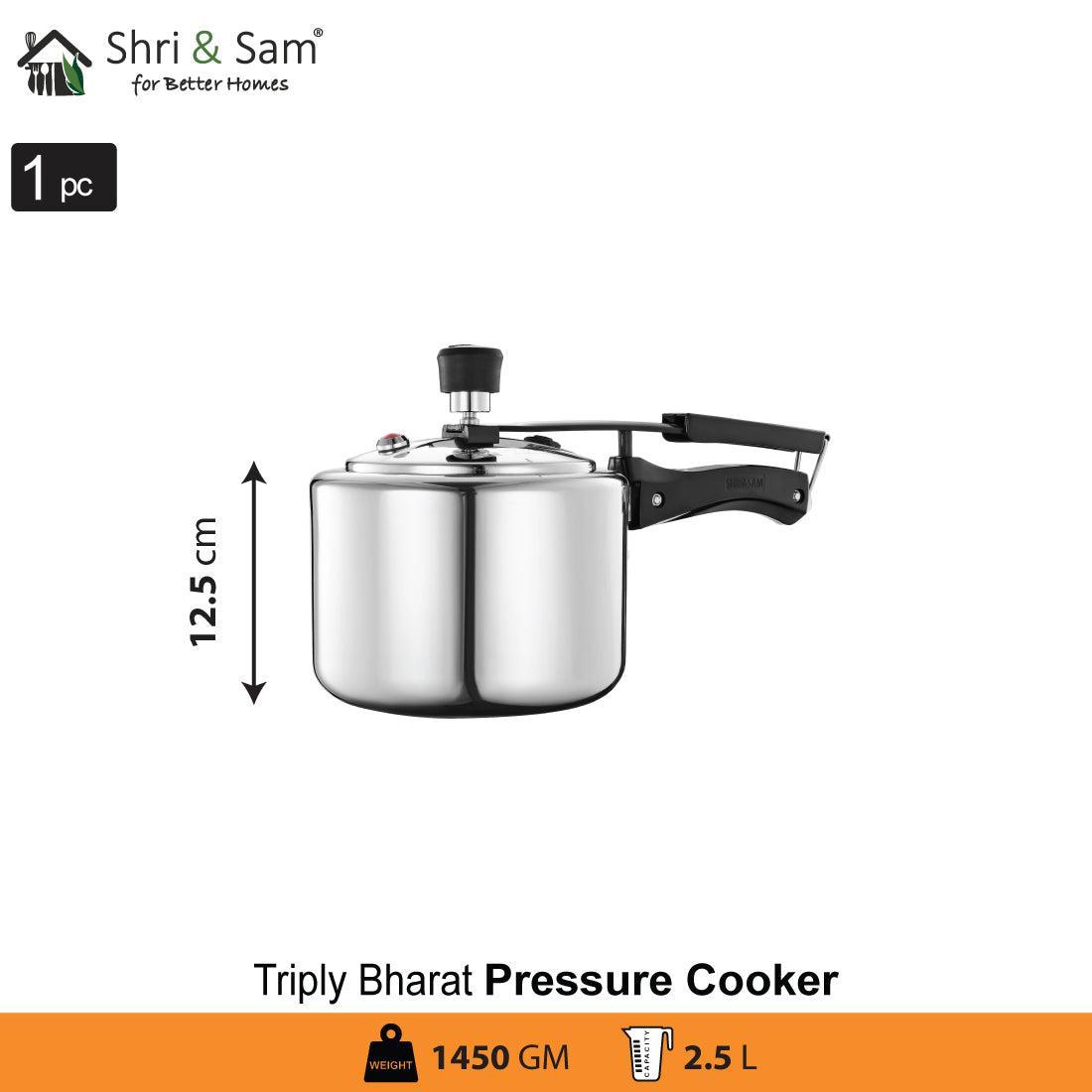 Stainless Steel Triply Bharat Pressure Cooker