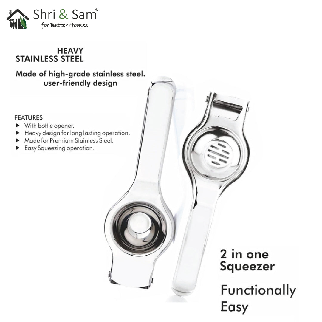 Stainless Steel Lemon Squeezer with Bottle Opener