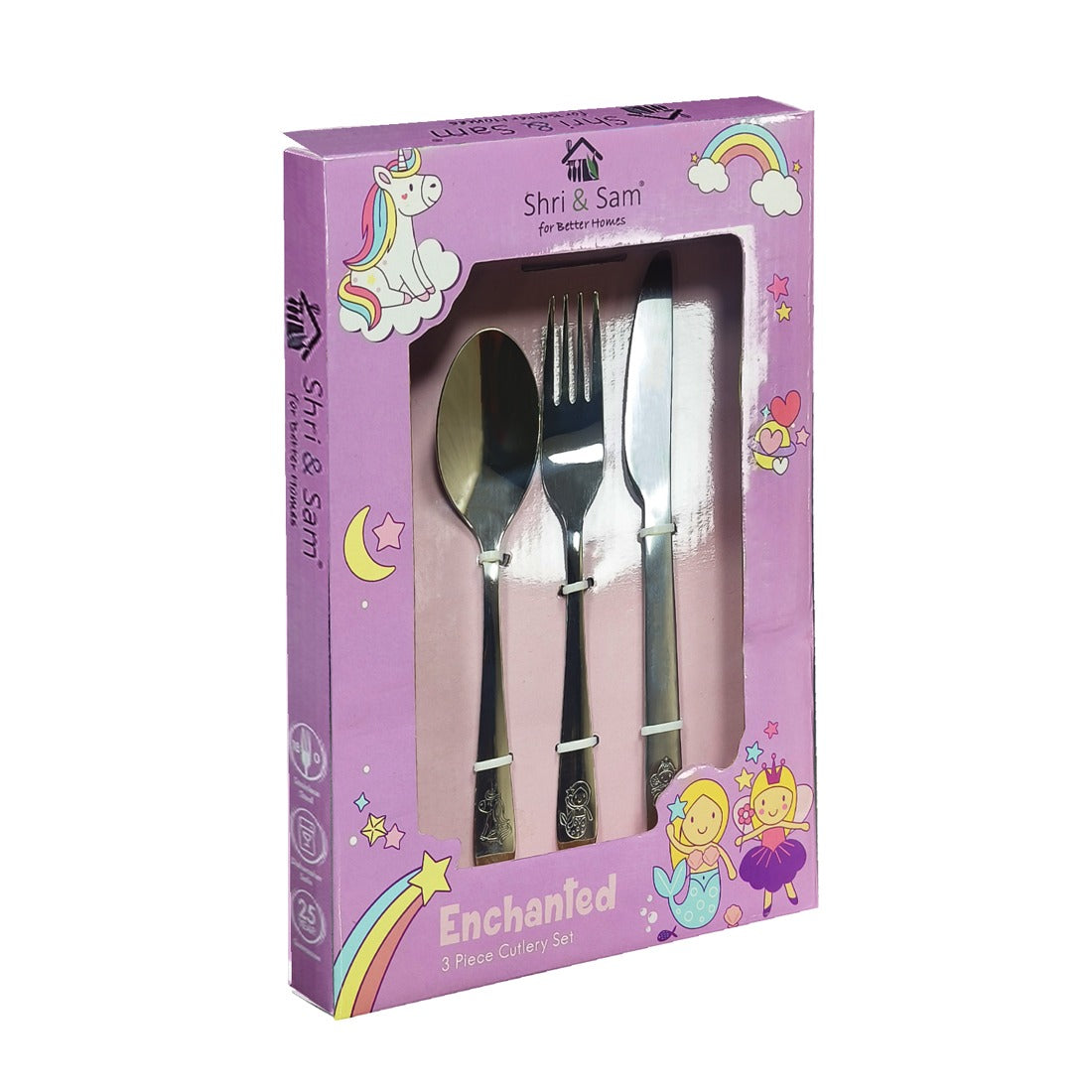 Stainless Steel 3 PCS Kids Cutlery Set Enchanted