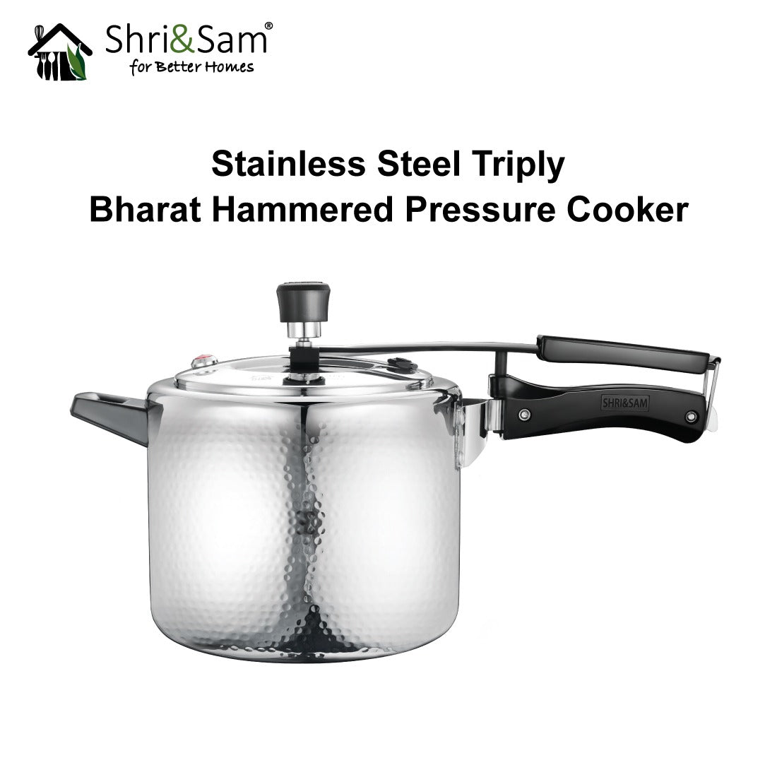 Stainless Steel Triply Bharat Hammered Pressure Cooker