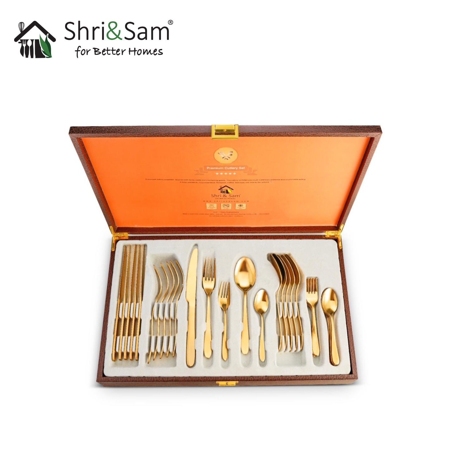 Stainless Steel 30 PCS Cutlery set with Gold PVD Coating Gracy