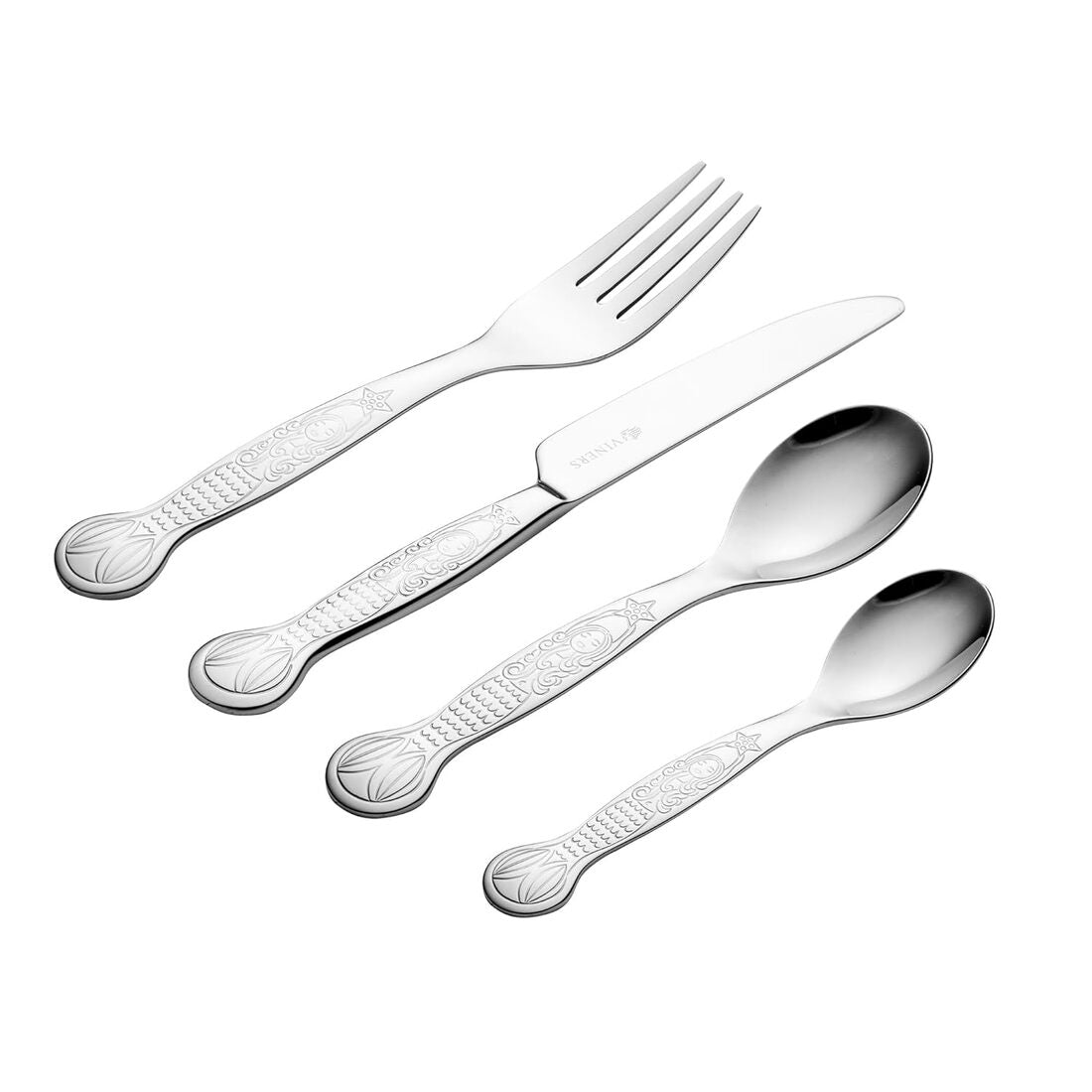 Stainless Steel 4 PCS Kids Cutlery Set Mermaid