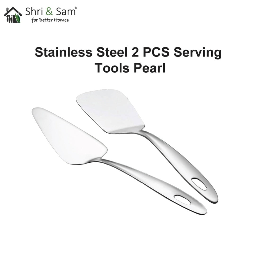 Stainless Steel 2 PCS Serving Set Pearl